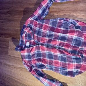 American Eagle Outfitters Red and Blue Plaid Shirt